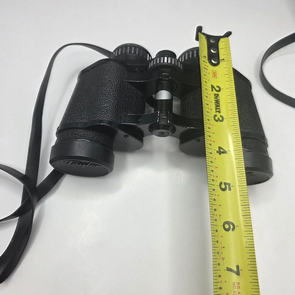 Taylor Binoculars 7x35 Wide Angle Model 2802 Black Vintage Japan Leather Case